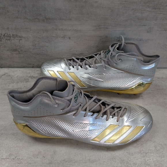 Adidas Adizero Impact American Football Cleats Silver Gold Men's Size 15 - Picture 4 of 9